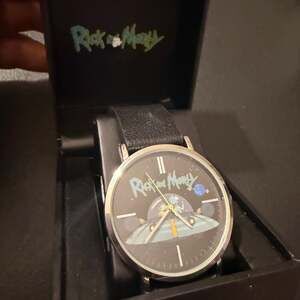 Rare Adult Swim Rick and Morty Portal Wrist Watch Black Watch Spaceship